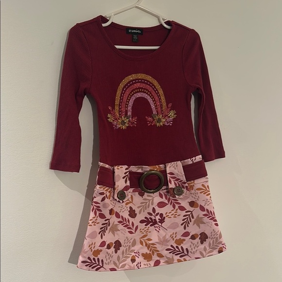 Zunie Red Fit and Flare Dress with 3/4 Sleeves - Picture 1 of 9